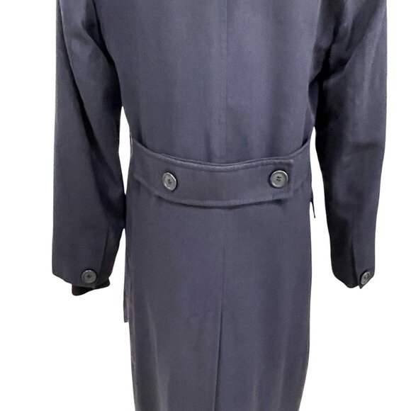Lion Apparel Flight Attendant Coat Long Double Breasted Structured Vintage Navy - Picture 8 of 11